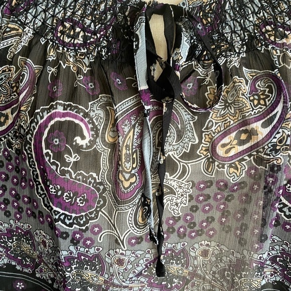 NWOT-TRAMP-SEMI SHEER PAISLEY PRINT TOP-SIZE LARGE - Picture 5 of 10